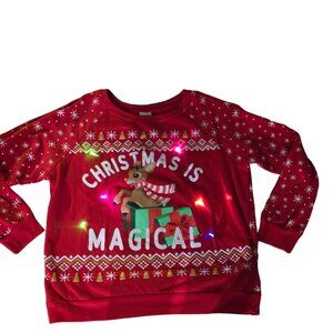 Rudolph The Red-Nosed Reindeer Christmas Is Magical Light-Up Sweater XL